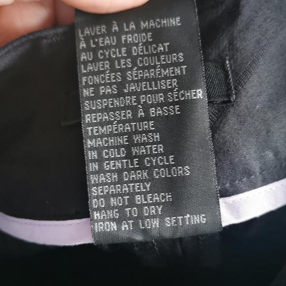 Jacob - NWT Black Flared Pants with Tonal Pin Striping, Size 7/8 - Picture 5 of 6